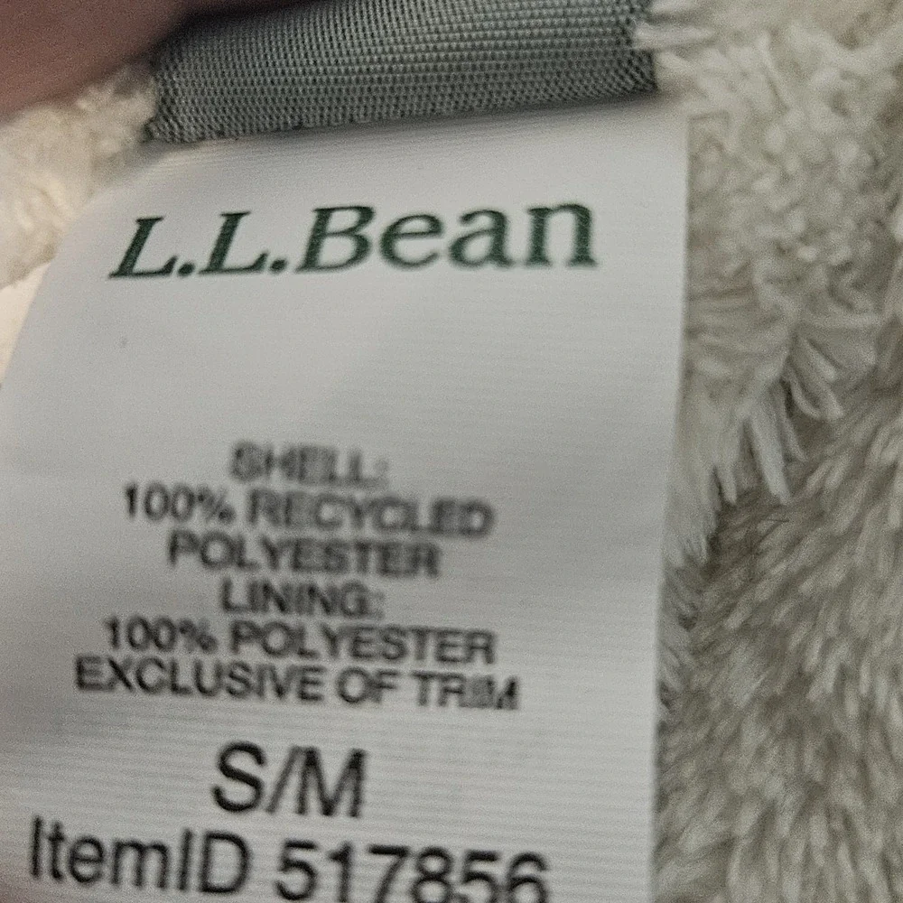 LL‎ Bean Hat Freeport Polar Bear Winter Fleece Beanie Pom Pom Knit Ski S/M